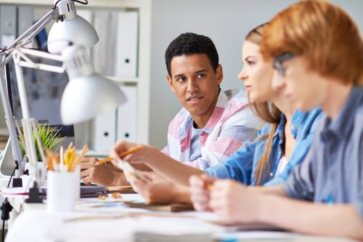 Students of architectural faculty learning in college