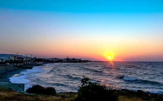 Sun set in Greece / Gouves, Crete, Greece