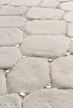 Old pavement (Cobblestone) detail at Pompeii, Italy.