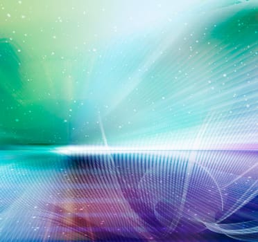 abstract line mesh on background structure with horizon line. Waves,lines,space,movement,creativity,symbol,dynamics,net,computer,technology,banner,concept.