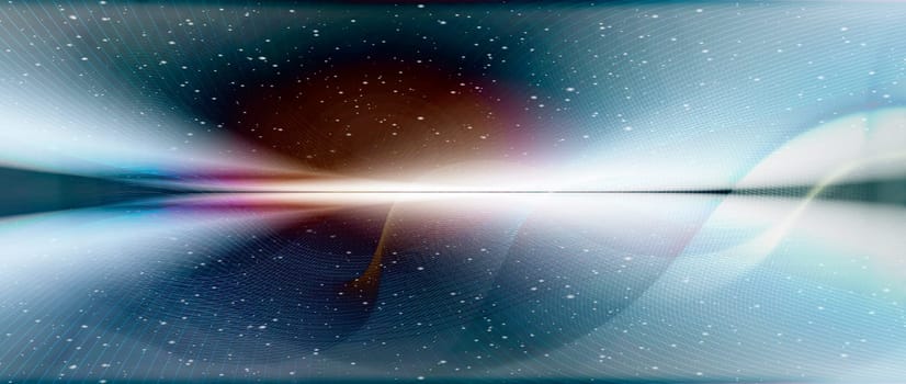 abstract line mesh on background structure with horizon line. Waves,lines,space,movement,creativity,symbol,dynamics,net,computer,technology,banner,concept.