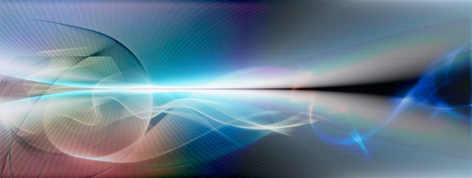 abstract line mesh on background structure with horizon line. Waves,lines,space,movement,creativity,symbol,dynamics,net,computer,technology,banner,concept.