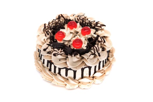 Cake isolated on white background,close-up of decorated cake
