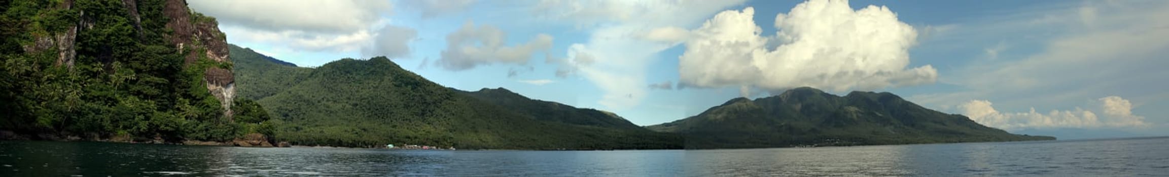 View from the sea to Panaon Island,Southern Leyte,Philippines