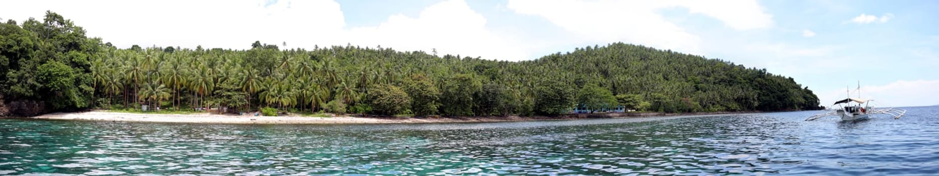 Outrigger boat off the coast of Panaon Island,Southern Leyte,Philippines