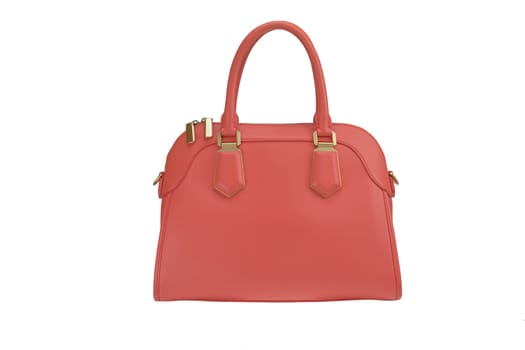 Women's handbag pink on white background