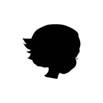Silhouette portrait face girl image. Vector illustration