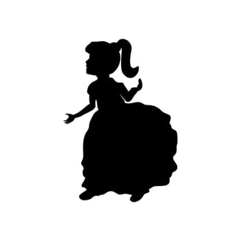 Silhouette girl with presentation brand. Vector illustration