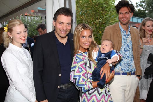 Sylvie Meis with baby Alexander Lucien Rienau,David Rienau Andre Borchers,at the RTL Summer Party in Hamburg / Archive photos