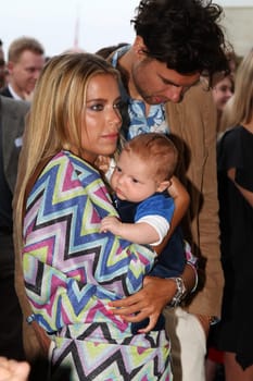 Sylvie Meis with baby Alexander Lucien Rienau and Andre Borchers at the RTL Summer Festival in Hamburg / Archive photos