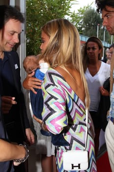 Sylvie Meis with baby Alexander Lucien Rienau and Andre Borchers at the RTL Summer Festival in Hamburg / Archive photos
