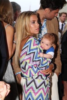 Sylvie Meis with baby Alexander Lucien Rienau and Andre Borchers at the RTL Summer Festival in Hamburg / Archive photos