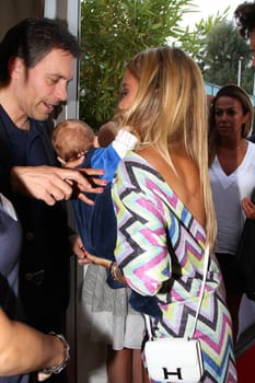 Sylvie Meis with baby Alexander Lucien Rienau and Andre Borchers at the RTL Summer Festival in Hamburg / Archive photos