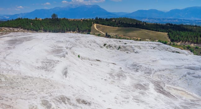 View of the calcareous minerals in Pamukkale
