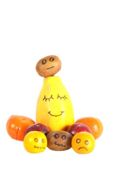 fruits with emojis