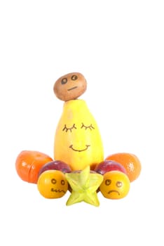fruits with emojis