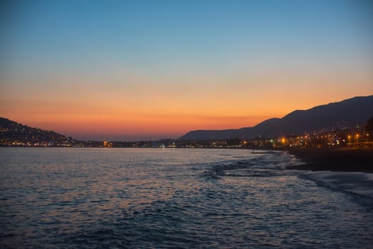 Evening at Alanya coast, Turkey
