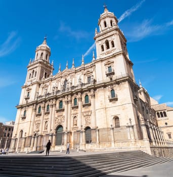 Jaen Assumption cathedral lateral view main facade, Spain