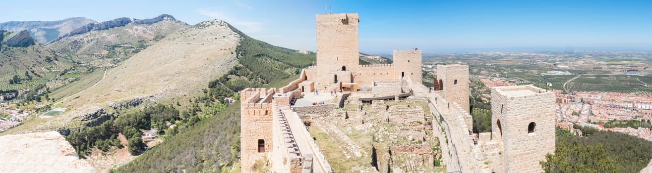 Santa Catalina castle interior panoramic view, Jaen, Spain