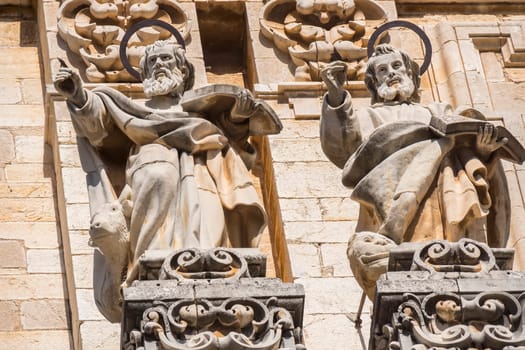 Jaen Assumption cathedral detail facade saints, Spain