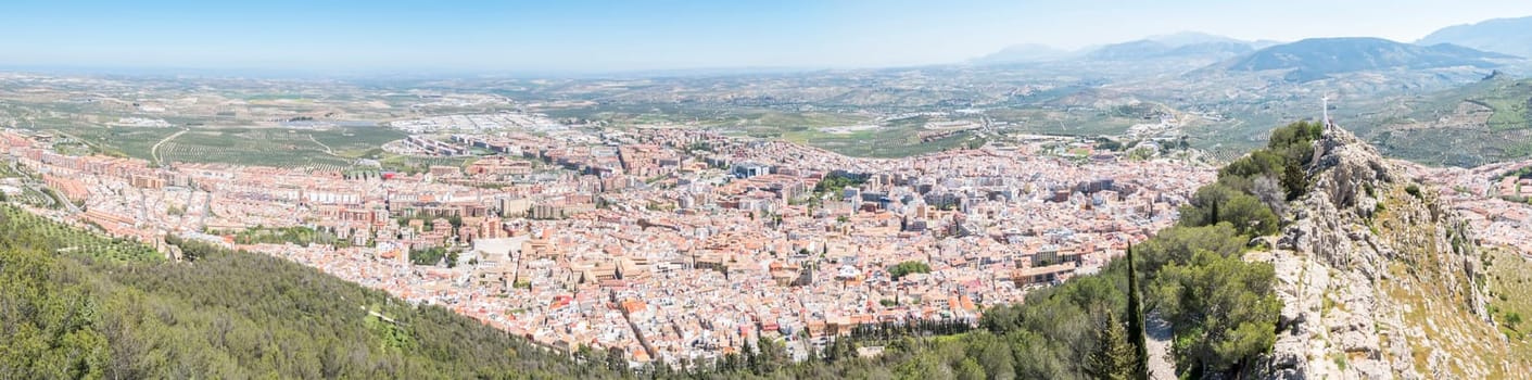 Panoramic Jaen city view from Santa Catalina Castle, Spain