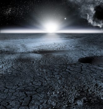 View of Moon Landscape, or Lunar Landscape, so named for its resemblance to the surface of the moon