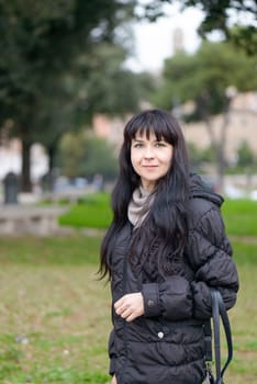 Portrait of a nice ukrainian girl visiting Rome