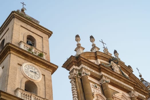 A nice Clock tower of a church in Frascati, a little town near Rome, Italy