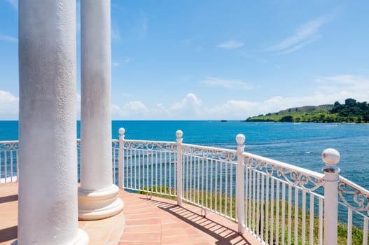 ocean sea in dominican republic in caribbean from a terrace