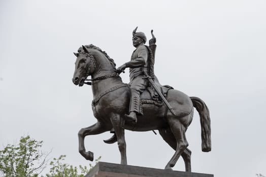 Statue of Zynoviy Bogdan Khmelnytsky, he  was the Hetman of the Zaporozhian King of the Kingdom of Poland in the Polish–Lithuanian Commonwealth (now part of Ukraine). He was the  creator of a state led by the Cossacks of Ukraine. Statue made by Zurab Tsereteli