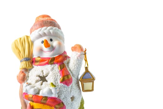 a centerpiece which depicts a snowman