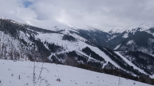 ski resort Jasna Slovakia mountain aerial drone top view