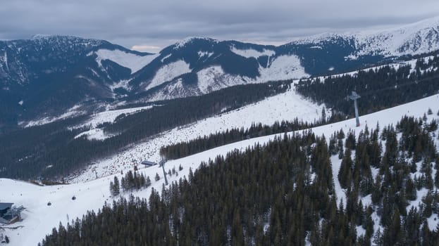 ski resort Jasna Slovakia mountain aerial drone top view