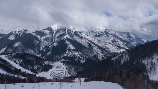 ski resort Jasna Slovakia mountain aerial drone top view