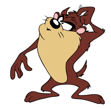 taz tasmanian devil illustration cartoon scratching head