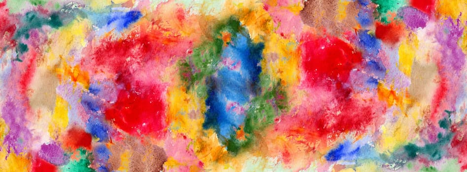 Watercolor color stains and brush strokes - detail