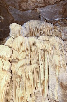 Bizarre stalactite formation in karst cave