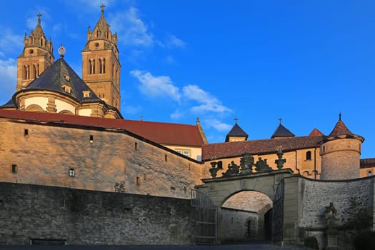 Outer gate to the Comburg in the morning light