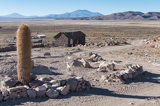 Barren landscape at 3.716,00 m altitude,Colchani,Potosí,Bolivia