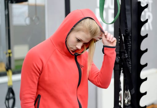 exhausted woman in the gym