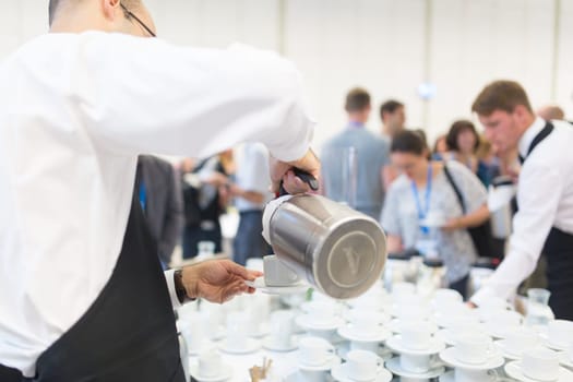 Coffee break at conference meeting. Business and entrepreneurship.