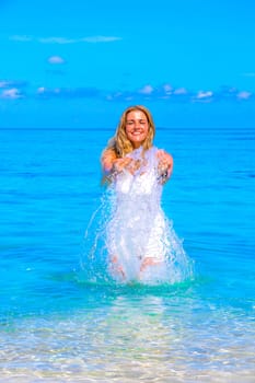Dreamscape Escape with beauty girl on Maldives