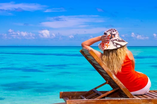 Dreamscape Escape with beauty girl on Maldives