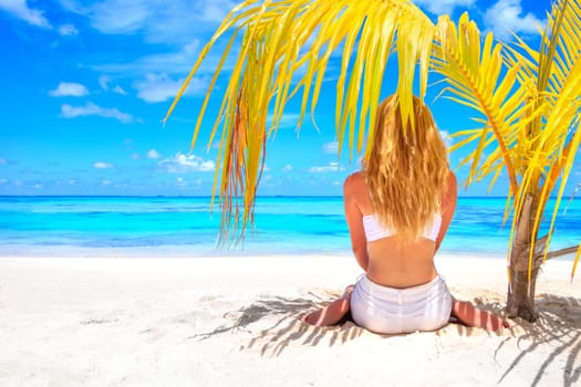 Dreamscape Escape with beauty girl on Maldives