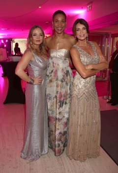 Regina Halmich,Annabelle Mandeng and Gerit Kling,at the party afterwards. Presentation of the Gloria - German Cosmetics Award 2018 at the Hilton Düsseldorf