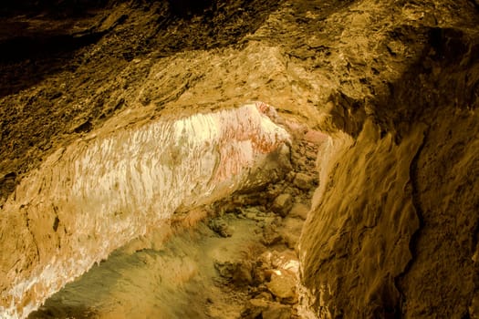 Inside volcanic cave "Cueva de los Verdes"" - Lanzarote, Canary Islands, Spain"