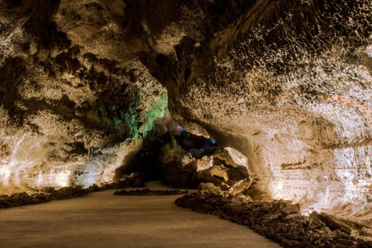 Inside volcanic cave "Cueva de los Verdes"" - Lanzarote, Canary Islands, Spain"