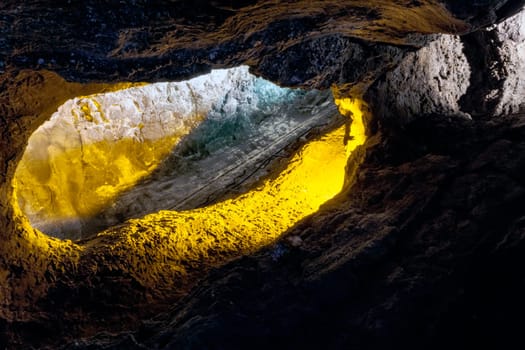 Inside volcanic cave "Cueva de los Verdes"" - Lanzarote, Canary Islands, Spain"