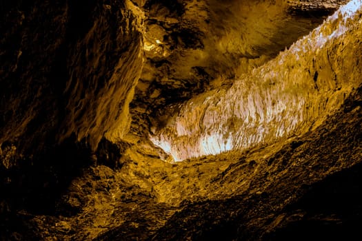 Inside volcanic cave "Cueva de los Verdes"" - Lanzarote, Canary Islands, Spain"