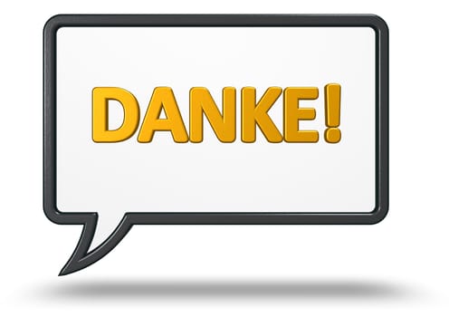 speech bubble with the word thank you - 3d rendering